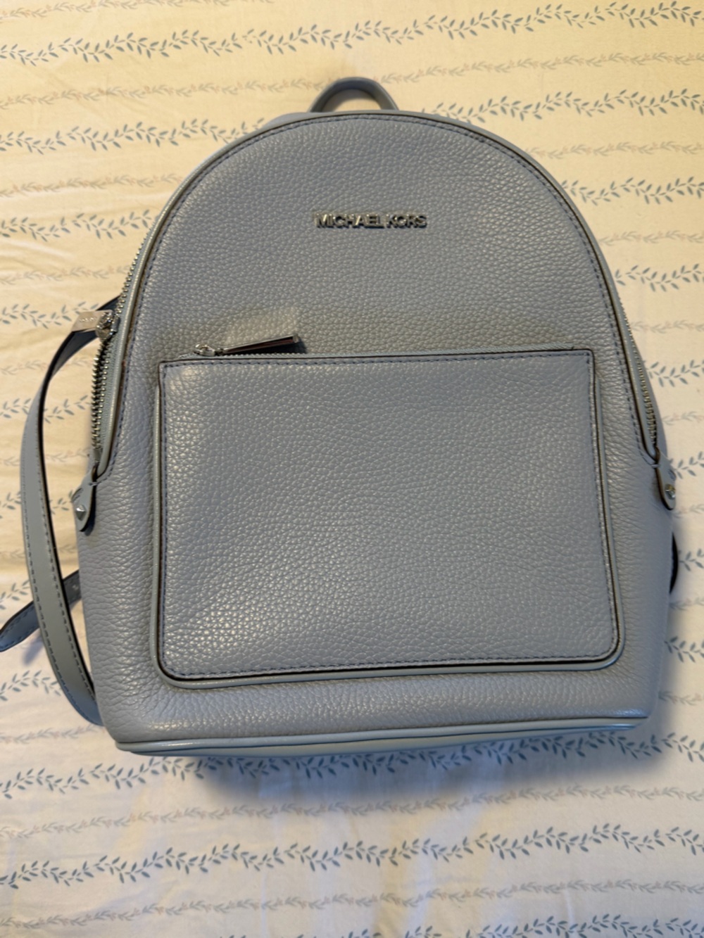 Michael Kors Women’s Pebbled Leather Backpack in Pale Blue (NWT)
